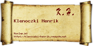 Klenoczki Henrik névjegykártya