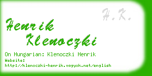 henrik klenoczki business card